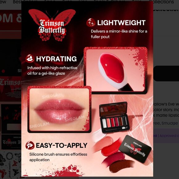 SHE GLAM CRIMSON BUTTERFLY FULL COLLECTION - Picture 4 of 6